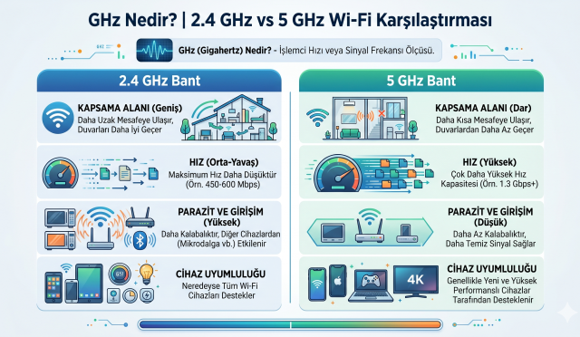 GHz nedir 2.4 GHz ve 5 GHz açıklaması