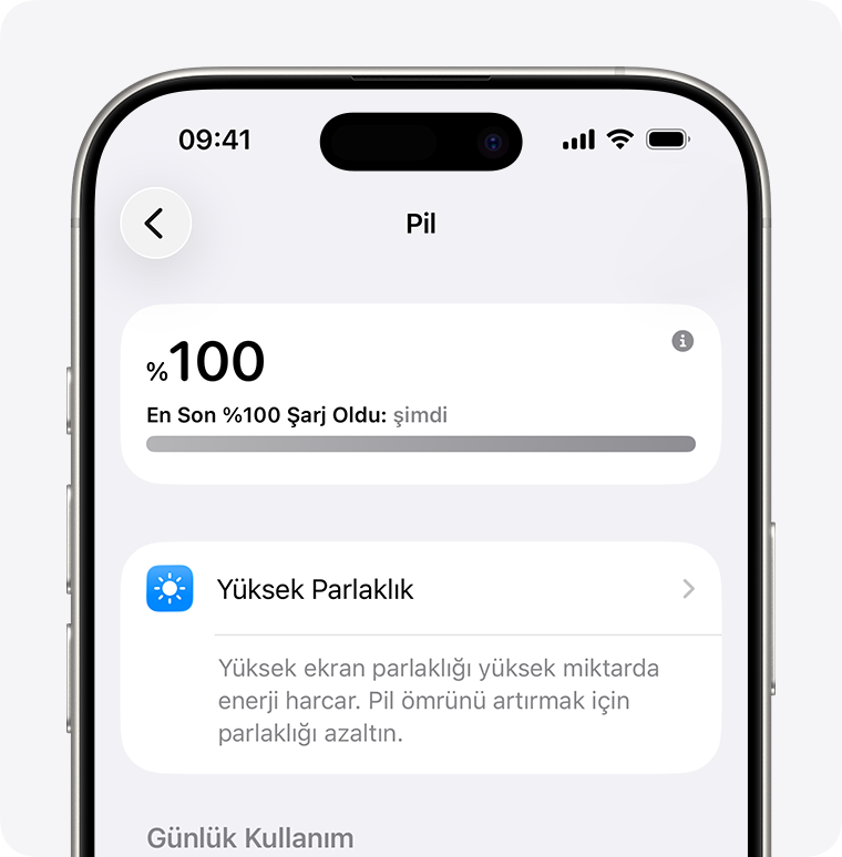 iPhone iOS 27 pil kullanım ayarları ekranı